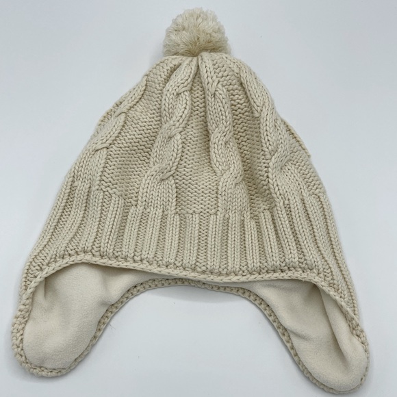 BABY GAP Cable Knit Winter Hat Cream Beige Size M/L - Picture 3 of 8